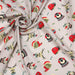 Tissu popeline de coton de Noël aux personnages de Noël, fond gris - Oeko-Tex