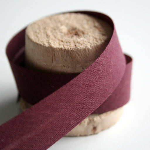 Biais de coton uni rouge Bourgogne - tissuspapi