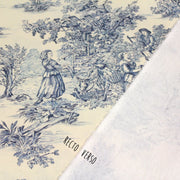 Tissu coton épais demi - natté TOILE DE JOUY, grande largeur 280cm : bleu, vert, rouge, noir - OEKO - TEX - TissusPapi.com