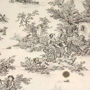 Tissu coton épais demi - natté TOILE DE JOUY, grande largeur 280cm : bleu, vert, rouge, noir - OEKO - TEX - TissusPapi.com