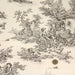 Tissu de coton demi-natté toile de Jouy traditionnelle, grande largeur 280cm, fond écru & motif noir - Oeko-Tex - tissuspapi