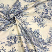 Tissu coton épais demi - natté TOILE DE JOUY, grande largeur 280cm : bleu, vert, rouge, noir - OEKO - TEX - TissusPapi.com