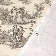 Tissu coton épais demi - natté TOILE DE JOUY, grande largeur 280cm : bleu, vert, rouge, noir - OEKO - TEX - TissusPapi.com