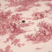 Tissu de coton demi-natté toile de Jouy traditionnelle, grande largeur 280cm, fond écru & motif rose indien - Oeko-Tex