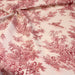 Tissu de coton demi-natté toile de Jouy traditionnelle, grande largeur 280cm, fond écru & motif rose indien - Oeko-Tex