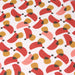 Tissu de coton ARTY aux formes abstraites jaunes, rouges & corail, fond blanc - OEKO-TEX® - tissuspapi