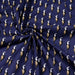 Tissu de coton aux toucans noirs, blancs & ocre, fond bleu marine - OEKO-TEX®