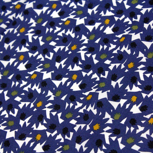 Tissu de coton ARTY aux formes abstraites bleues & blanches - OEKO-TEX® - tissuspapi