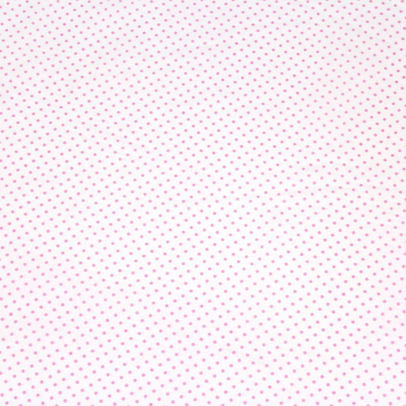 Tissu popeline de coton blanche à pois roses - COLLECTION POLKA DOT - TissusPapi.com