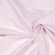 Tissu popeline de coton blanche à pois roses - COLLECTION POLKA DOT - TissusPapi.com