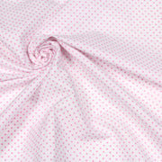 Tissu popeline de coton blanche à pois roses - COLLECTION POLKA DOT - TissusPapi.com