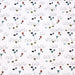 Tissu de coton aux motifs abstraits verts, bleus & noirs, fond blanc - OEKO-TEX®