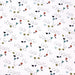 Tissu de coton aux motifs abstraits verts, bleus & noirs, fond blanc - OEKO-TEX®