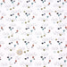 Tissu de coton aux motifs abstraits verts, bleus & noirs, fond blanc - OEKO-TEX®