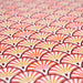 Tissu de coton motif ART DÉCO aux éventails corail, jaune & orange, fond blanc - OEKO-TEX®