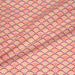 Tissu de coton motif ART DÉCO aux éventails corail, jaune & orange, fond blanc - OEKO-TEX®
