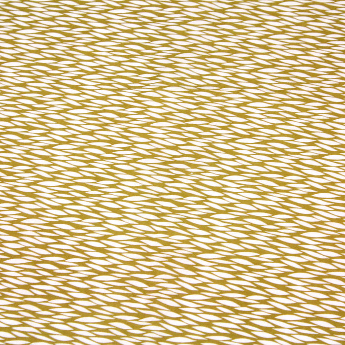 Tissu de coton aux gouttes blanches, fond ocre - OEKO-TEX®