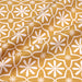 Tissu de coton AZULEJOS au motif géométrique blanc, fond jaune moutarde - OEKO-TEX®