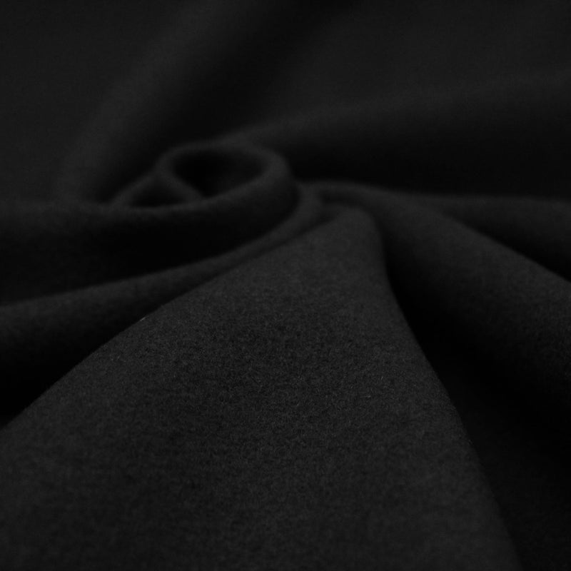 Tissu Drap de laine noir, fabrication italienne - TissusPapi.com