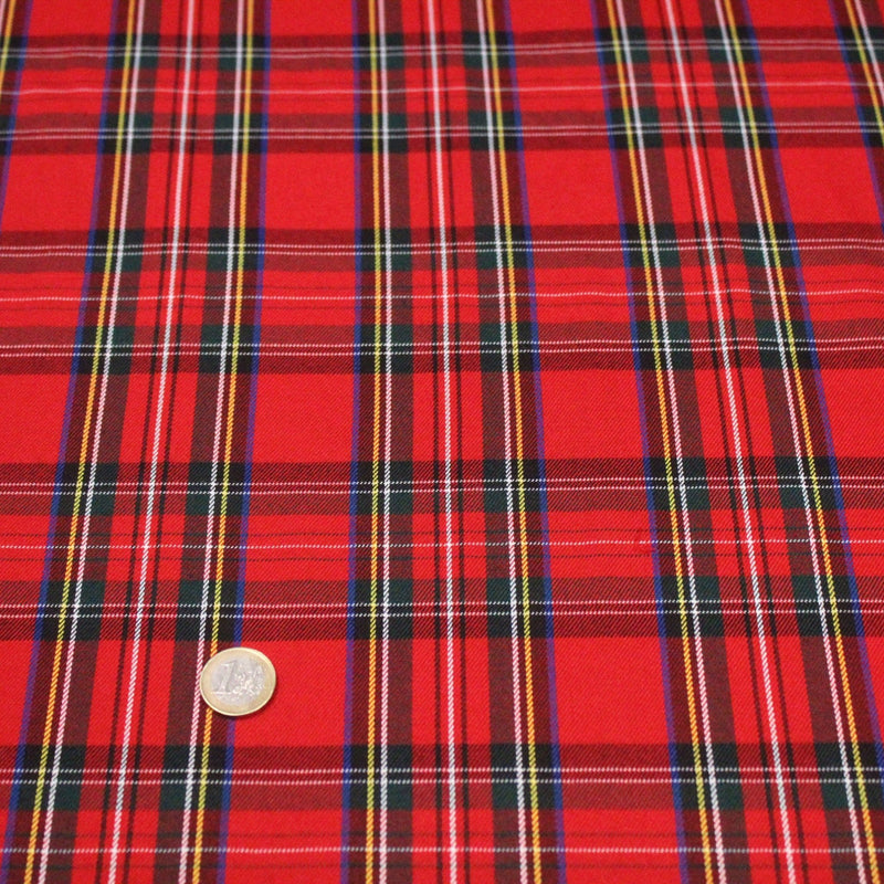 Tissu écossais, authentique TARTAN "Royal Stewart" rouge - TissusPapi.com