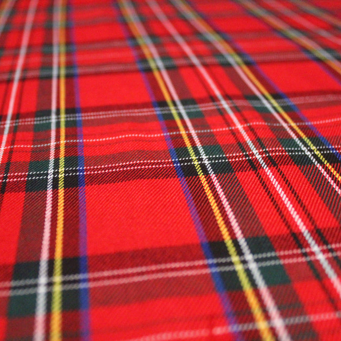 Tissu habillement écossais, authentique TARTAN "Royal Stewart" rouge