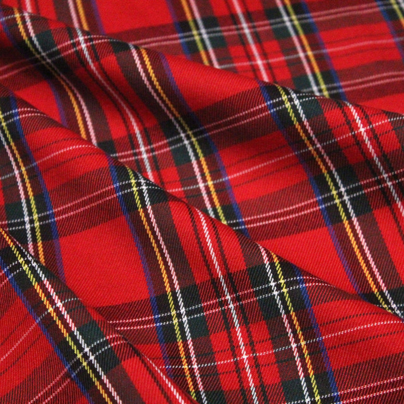 Tissu écossais, authentique TARTAN "Royal Stewart" rouge - TissusPapi.com