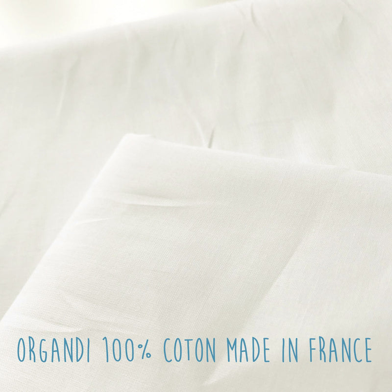 Tissu organdi 100% coton blanc cassé - Fabrication française - OEKO - TEX - TissusPapi.com