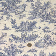 Tissu coton Toile de Jouy traditionnelle 160cm de large : bleu, rouge, vert, gris - OEKO - TEX - TissusPapi.com