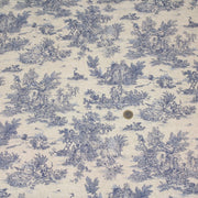 Tissu coton Toile de Jouy traditionnelle 160cm de large : bleu, rouge, vert, gris - OEKO - TEX - TissusPapi.com