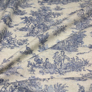 Tissu coton Toile de Jouy traditionnelle 160cm de large : bleu, rouge, vert, gris - OEKO - TEX - TissusPapi.com