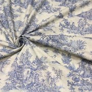 Tissu coton Toile de Jouy traditionnelle 160cm de large : bleu, rouge, vert, gris - OEKO - TEX - TissusPapi.com