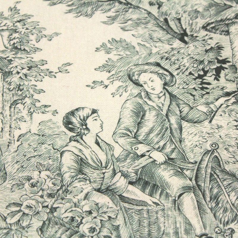 Tissu coton épais demi - natté TOILE DE JOUY, grande largeur 280cm : bleu, vert, rouge, noir - OEKO - TEX - TissusPapi.com