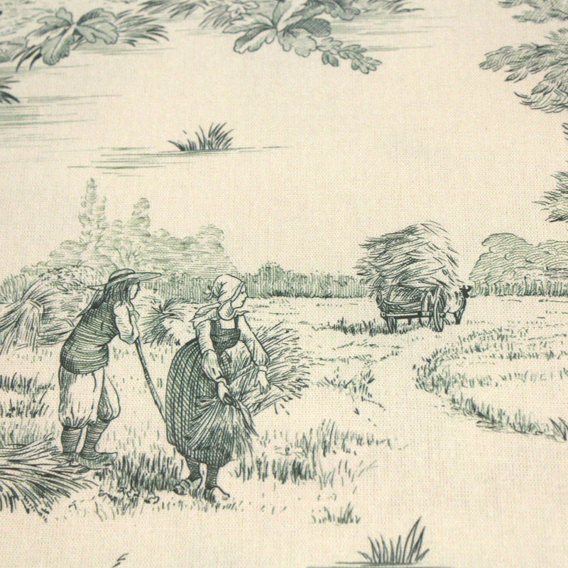 Tissu coton épais demi - natté TOILE DE JOUY, grande largeur 280cm : bleu, vert, rouge, noir - OEKO - TEX - TissusPapi.com