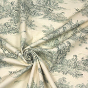 Tissu coton épais demi - natté TOILE DE JOUY, grande largeur 280cm : bleu, vert, rouge, noir - OEKO - TEX - TissusPapi.com