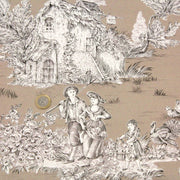 Tissu Toile de Jouy traditionnelle, nombreux fonds très colorés au choix, grande largeur 280cm - OEKO - TEX STANDARD 100 - TissusPapi.com