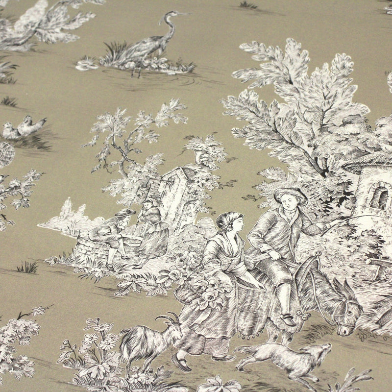 Tissu Toile de Jouy traditionnelle, nombreux fonds très colorés au choix, grande largeur 280cm - OEKO - TEX STANDARD 100 - TissusPapi.com