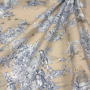 Tissu Toile de Jouy traditionnelle, nombreux fonds très colorés au choix, grande largeur 280cm - OEKO - TEX STANDARD 100 - TissusPapi.com