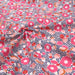Tissu de coton à fleurs roses & corail fond blanc et pois bleus marine - Oeko Tex - COLLECTION NINA