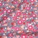 Tissu de coton à fleurs roses & corail fond blanc et pois bleus marine - Oeko Tex - COLLECTION NINA
