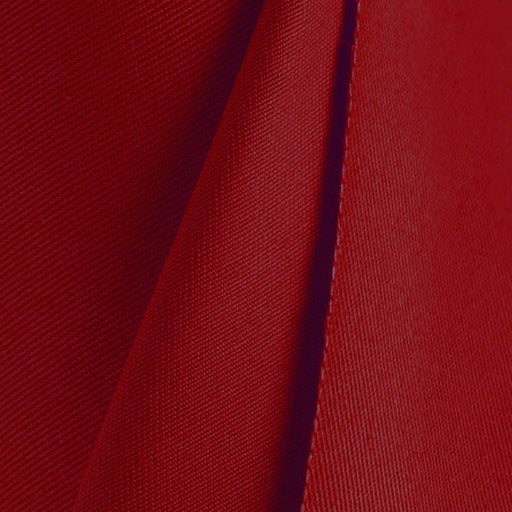 Tissu gabardine de coton LUXE - sergé de coton rouge grenat - 280gr-m2 - Fabrication française - Oeko-Tex - tissuspapi
