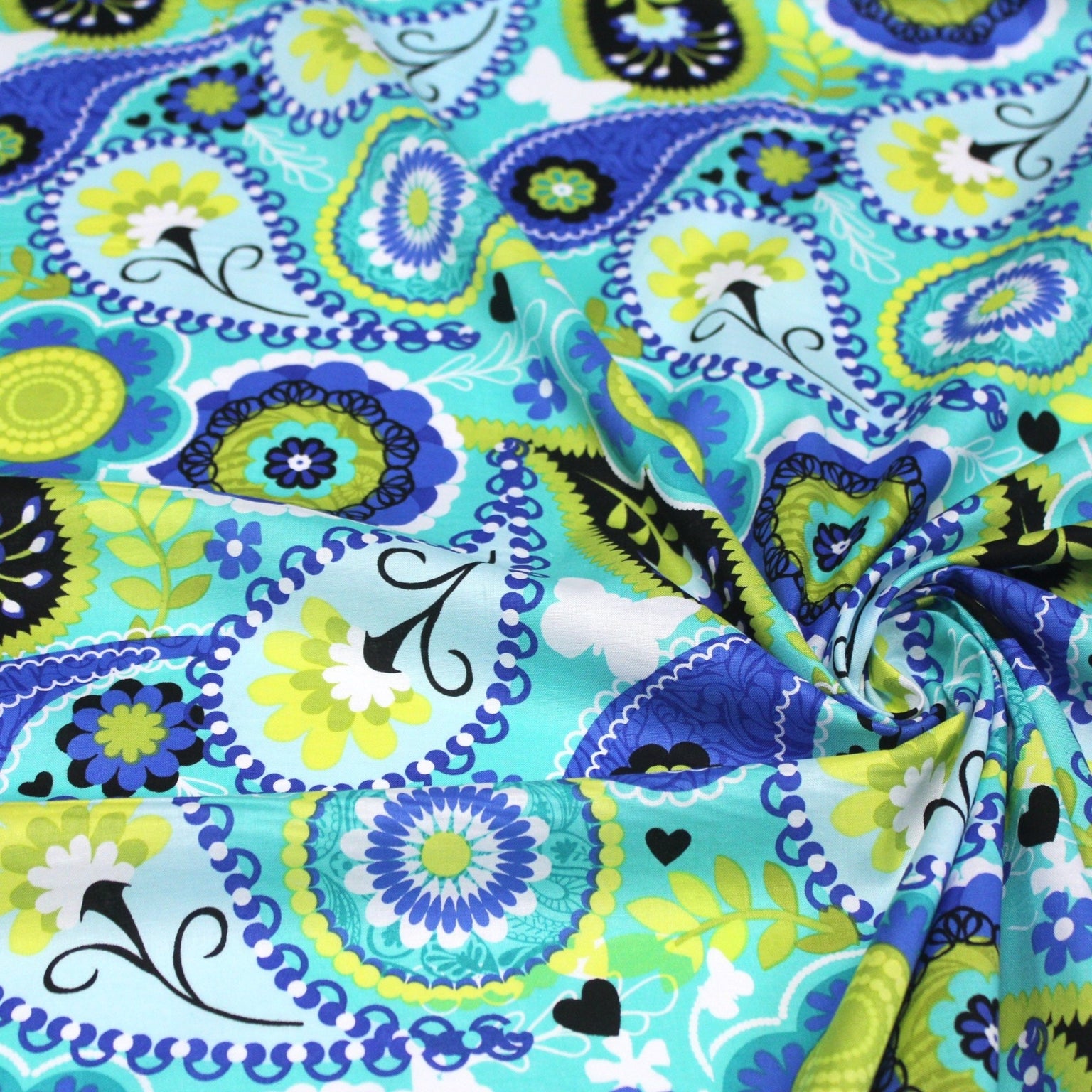 Coupon De Tissu En Soie Des Années 80 - Motif Multicolore, Dimensions 62 X 54 Cm, Origine France