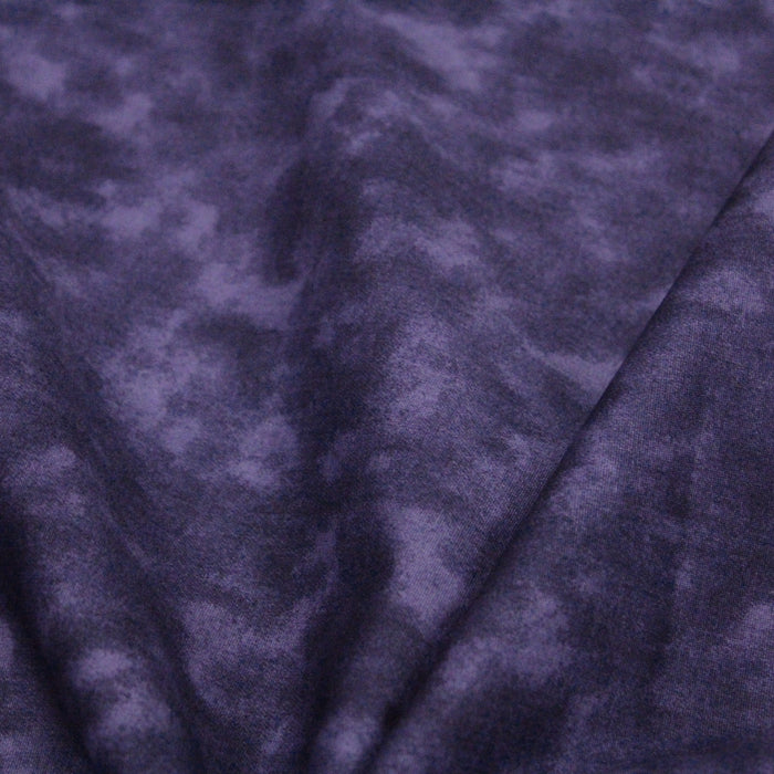 Tissu de coton Batik faux-uni marbré violet foncé