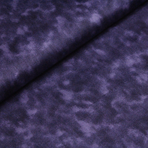 Tissu de coton faux-uni marbré violet aubergine - COLLECTION PATCHWORK - tissuspapi