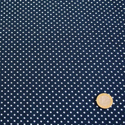 Tissu popeline de coton bleu nuit à pois blancs - COLLECTION POLKA DOT - Oeko - Tex - TissusPapi.com
