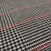 Tissu Lainage Pied de coq blanc cassé, rouge et noir - Fabrication Italienne - tissuspapi