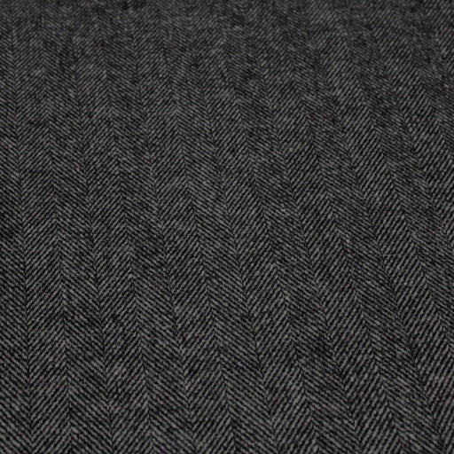 Tissu Lainage aux chevrons gris anthracite et noir - Fabrication Italienne - tissuspapi