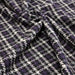 Tissu lainage tartan à carreaux noirs, gris & violets - Fabrication italienne