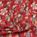 Tissu de coton motif japonais aux geishas, fond rouge carmin - Oeko-Tex