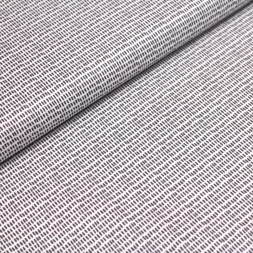 Tissu de coton aux petits tirets gris, fond blanc - OEKO-TEX® - tissuspapi