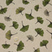 Tissu de coton façon lin motif traditionnel japonais aux feuilles de ginkgo vertes sur fond lin - Oeko-Tex - tissuspapi